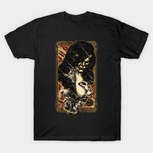 Masked Girl in flames T-Shirt